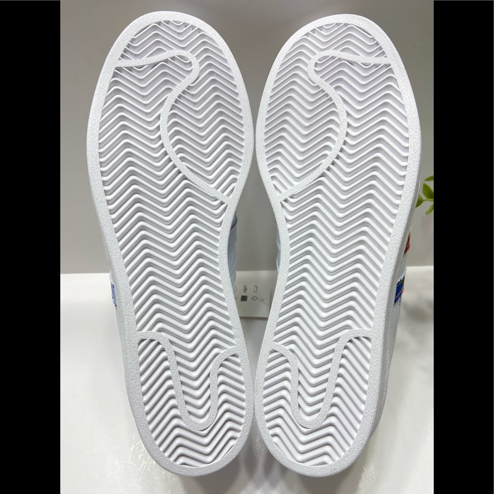 NEW Adidas Originals Superstar Men’s Shoes Sneakers GX2717 White/Blue/Orange 8.5 - Picture 8 of 13